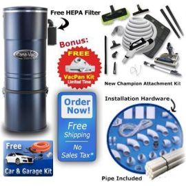 Cana-Vac Central Vacuum All In One Elite Package