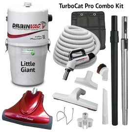 Drainvac Little Giant Central Vacuum & TurboCat Pro Combo Kit