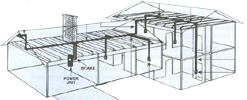 Split-Level House Central Vacuum Installation Diagram